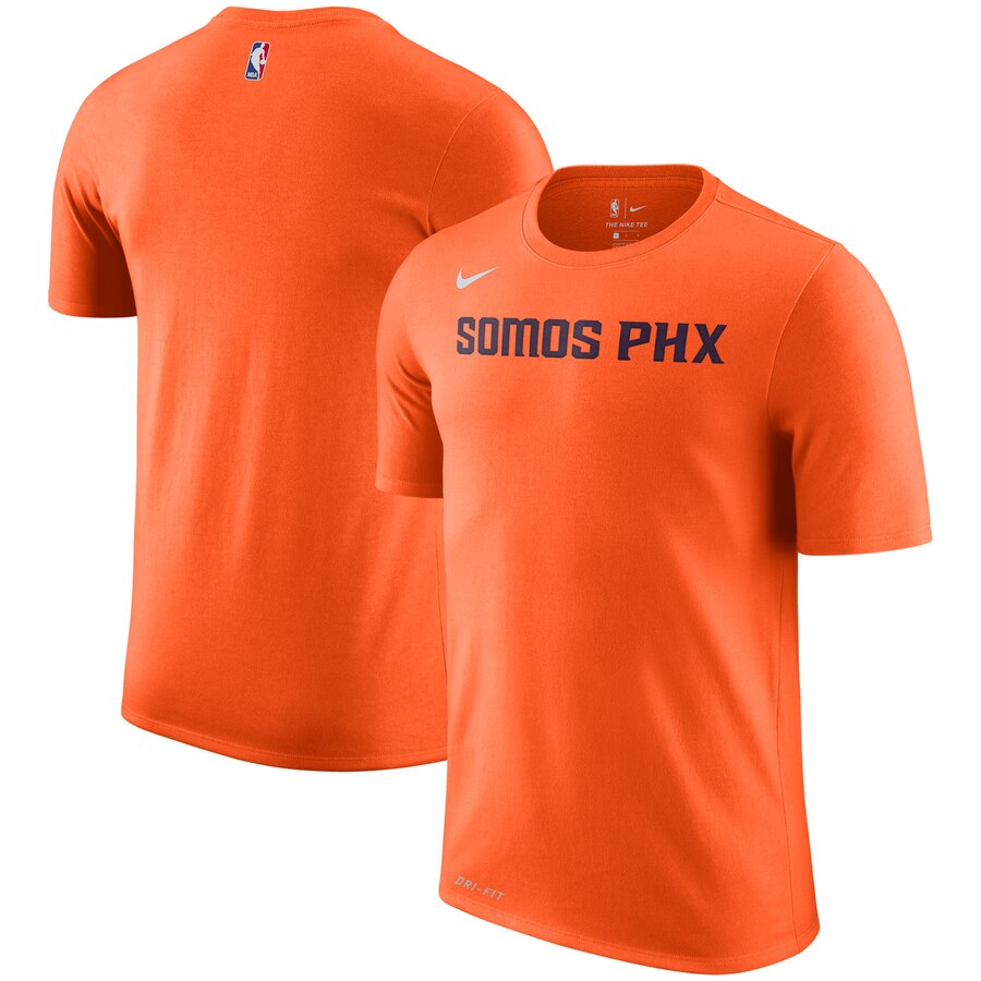 Men 2020 NBA Nike Phoenix Suns Orange City Edition Performance Cotton Essential TShirt